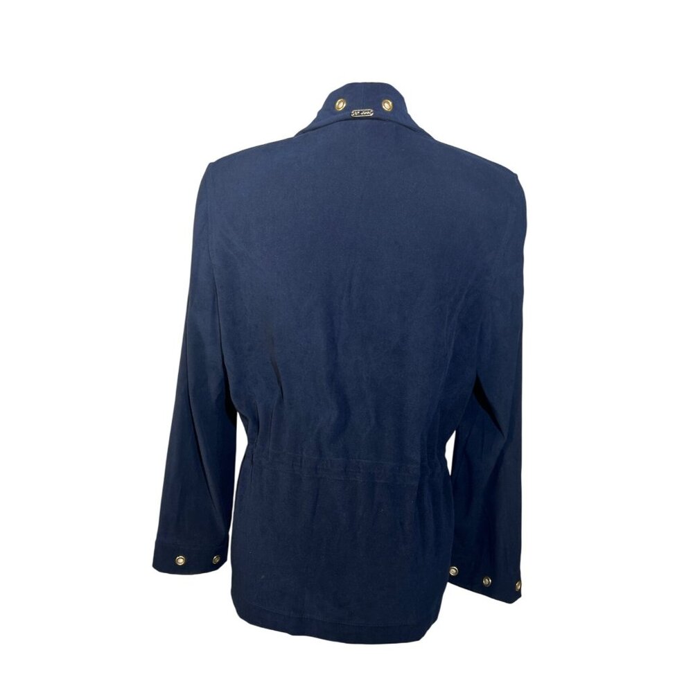 St. John Sport By Marie Gray Womens Navy Jacket Drawstring Waist Zip Closure - Picture 2 of 10